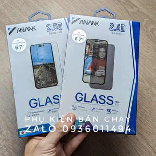 KÍNH CƯỜNG LỰC ANANK IP 3D IP 15 PRO MAX / IP 14 Plus / 13 / 12 / 11 / X full màn / chống nhìn trộm / trong suốt