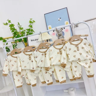 bộ nỉ cotton  mềm hoạt hình minky cho bé trai be gái