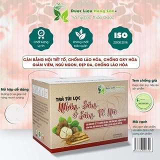 Trà Túi Lọc Nhân Sâm & Sâm Tố Nữ 60g (20gói x 3g) Dược Liệu Hồng Lan - Giúp cân bằng nội tiết tố, chống lão hóa, tăng vò