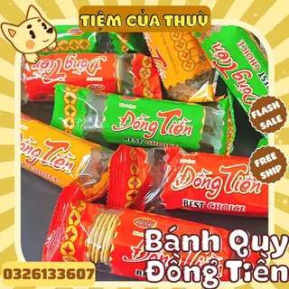 BỊCH 10 GÓI Bánh Quy Đồng Tiền Bơ Sữa Thơm Ngon, đồ ăn vặt  cổng trường tuổi thơ