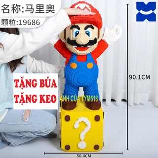 Xếp hình le go mario cỡ lớn size to 90cm (TẶNG BÚA+KEO) đồ chơi xếp hình nano 3d cho bé chuẩn mẫu