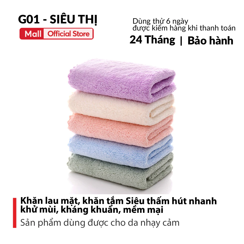 Khăn mặt lông cừu Hàn Quốc G01, mềm mịn, thấm hút tốt, chất liệu cao cấp