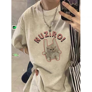 FOCUS local brand fashion Xám cổ tròn áo thun nữ bigsize áo phông unisex ulzzang 100%cotton