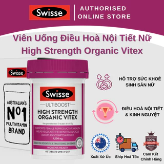 Swisse Ultiboost High Strength Organic Vitex 1500mg - Viên Uống Điều Hoà Nội Tiết Nữ - 60 Viên