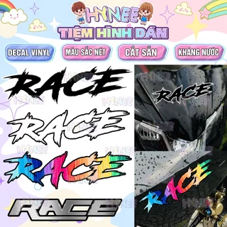 Tem Race, Tem Dán Xe Máy Race, Decal Trang Trí Xe Máy - Chất Liệu Decal Ô tô Chịu Nắng Chống Nước, Bền Màu, Cắt Sẵn