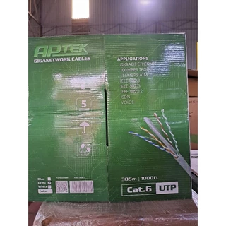 Cáp mạng CAT6 UTP hiệu APTEK Lõi CCA cuộn 305m giá chưa vat.