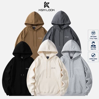 Áo Hoodie KSM Look Nam Nữ Unisex Local Brand Vải Nỉ Bông Cotton Ngoại Nhập Dày Mềm Không Xù Lông Tay Raglang HD905