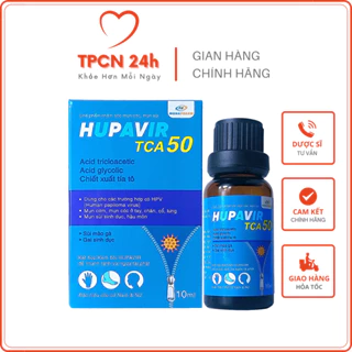 HUPAVIR TCA50 - Dung dịch chấm mụn sùi HPV, mụn cơm, mụn cóc