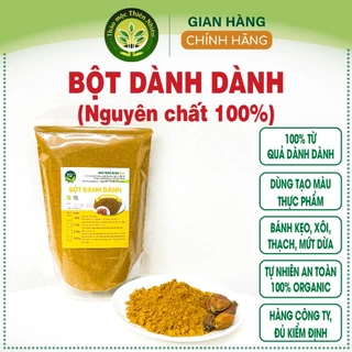 Bột dành dành nguyên chất 100%, tạo màu vàng và mùi tự nhiên, dùng làm xôi, bánh, chè, rau câu, thạch dừa, ATVSTP