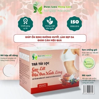 Trà Túi Lọc Gạo Lứt & Đậu Đen Xanh Lòng 60g (20gói x 3g) Dược Liệu Hồng Lan