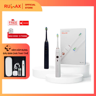 Bàn Chải Điện RULAX RL15 Công Nghệ Sóng Âm, Sạc Pin 1 Lần Dùng 4 Tháng - Tặng 2 Đầu Bàn Chải+ Hộp Đựng |BH 12 Tháng|