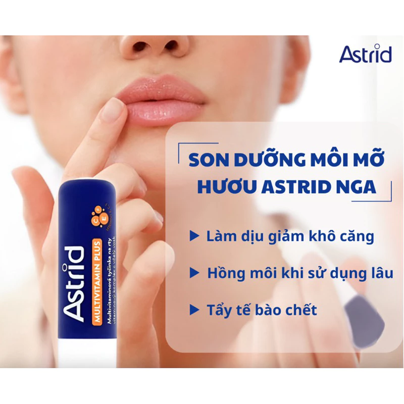 Son dưỡng mỡ hưu làm mềm môi, tẩy da chết môi Astrid