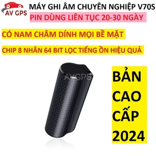 Máy ghi âm chuyên nghiệp siêu lọc âm V70S pin 20-30 ngày, có nam châm siêu mạnh. Chip thế hệ mới 2024