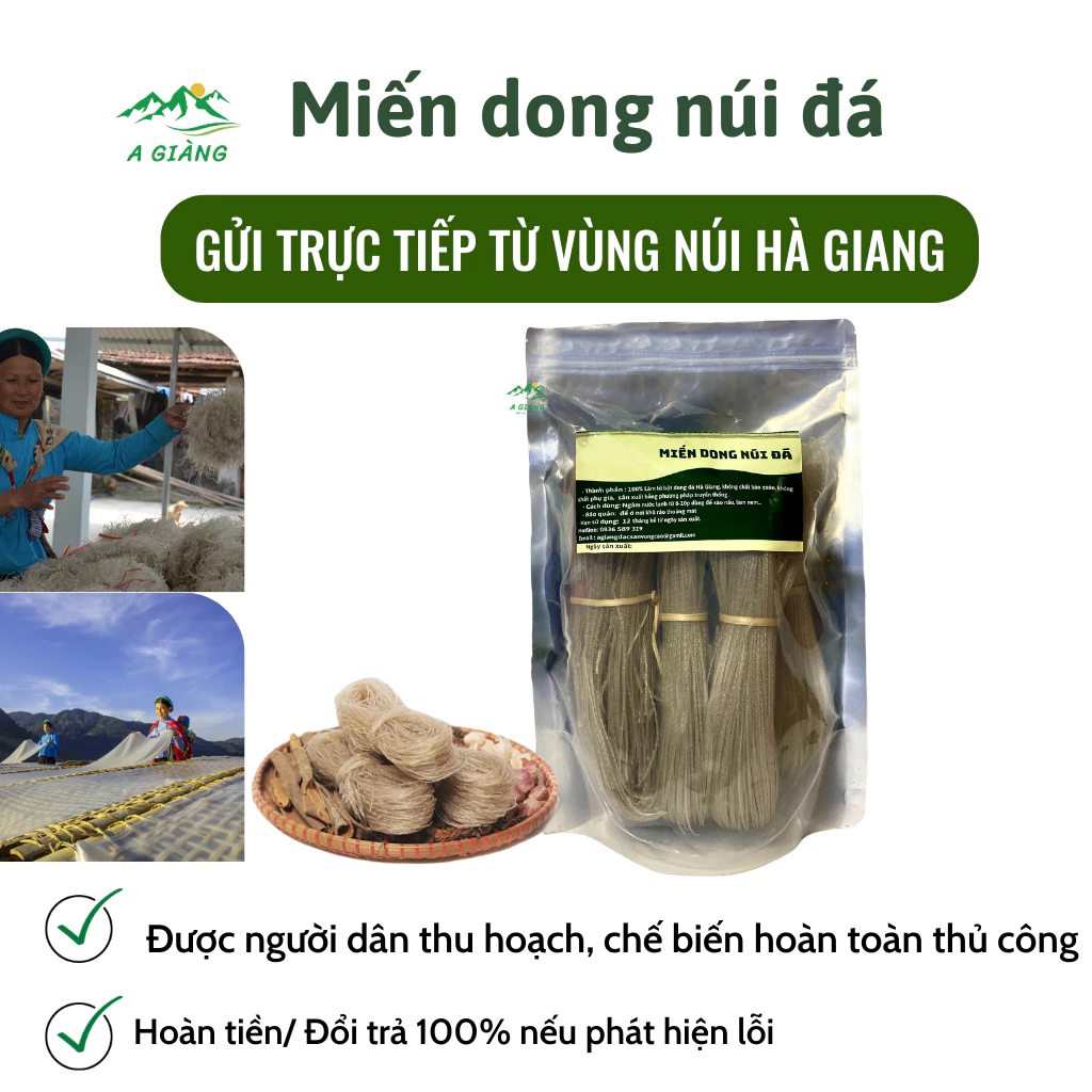 Miến dong rừng Hà Giang, Miến dong núi đá dai ngon đặc biệt không nát gói 500g