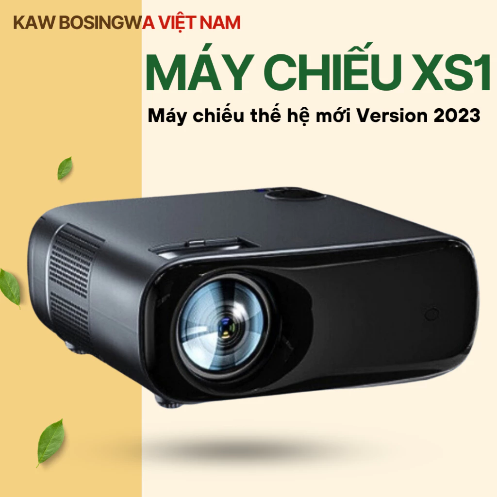 Máy chiếu XS1 chính hãng KAW, android 10.0, Bluetooth 5.0 hỗ trợ video 4K - Máy chiếu văn phòng trường học vesion 2023