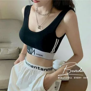 Áo Bra Ba Lỗ Croptop Thể Thao Phối Cá Tính Có Sẵn Mút