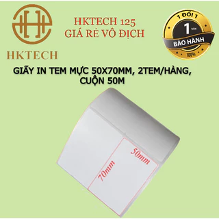 [TEM IN MỰC] Giấy In Mã Vạch 2 Tem 50x70 mm - Giấy In Tem 2 Hàng 5x7 cm (Cuộn 50 Mét)