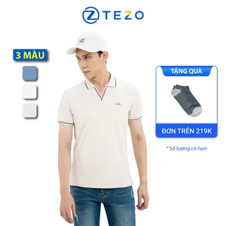 Áo polo nam Tezo phông nam có cổ thiết kế viền V 23APCT037