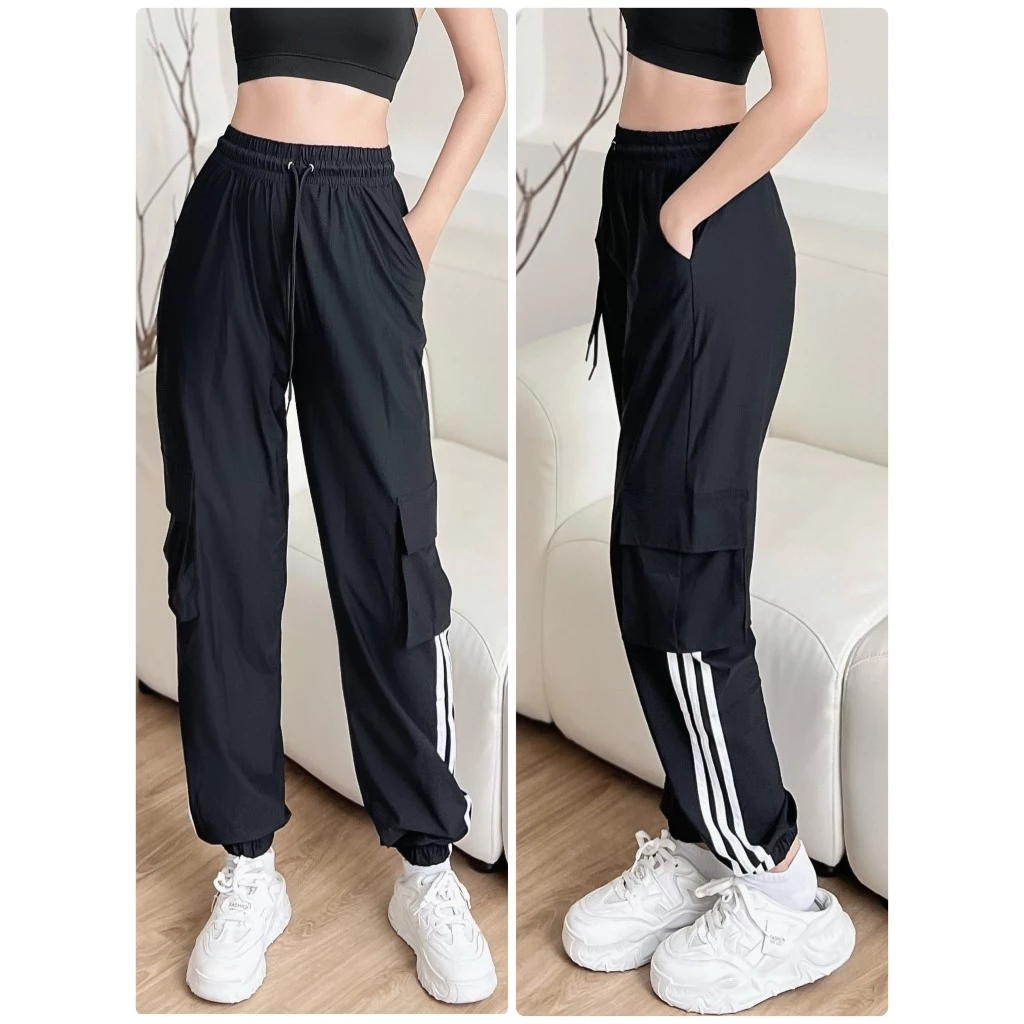Quần Jogger Thể Thao Nữ Túi Hộp 3 Sọc Hot Hit