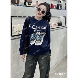 Áo Nỉ Nữ siêu cấp Form chuẩn Kenzia Lady- Áo Sweater Cổ Tròn Dài Tay  Basic  - KN5005