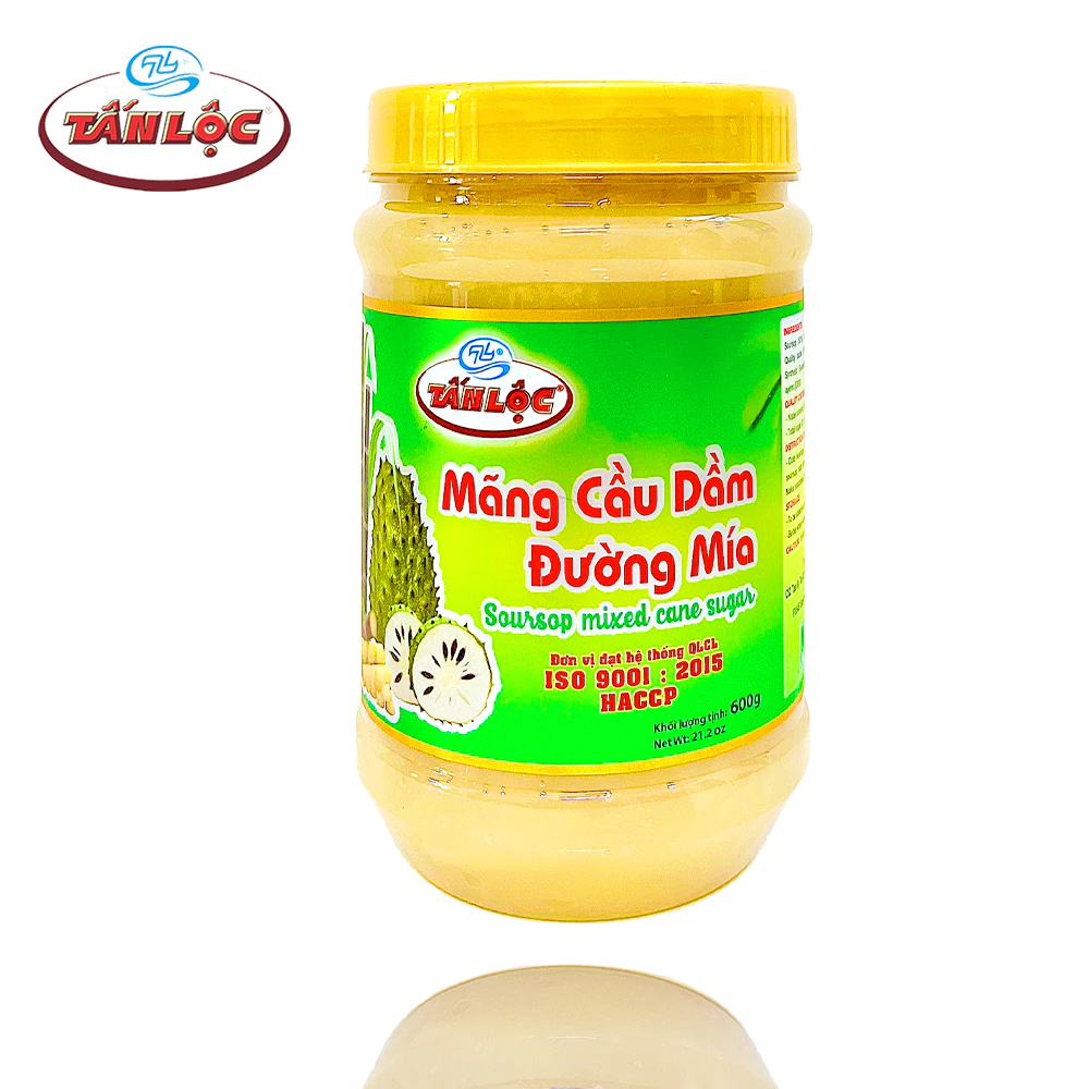 Mãng Cầu Dầm Đường Mía Hũ 600gr TẤN LỘC