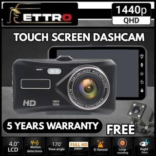 Ettro 4 Inch Xe Đầu Ghi Dash Cam 1440P Ống Kính Kép Màn Hình Cảm Ứng HD Lái Xe Đầu Ghi/HD Tầm Nhìn Ban Đêm/DVR Bãi Đậu X