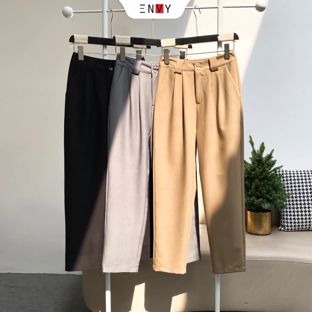 Quần baggy nữ công sở ENVY QK13 cotton lạnh