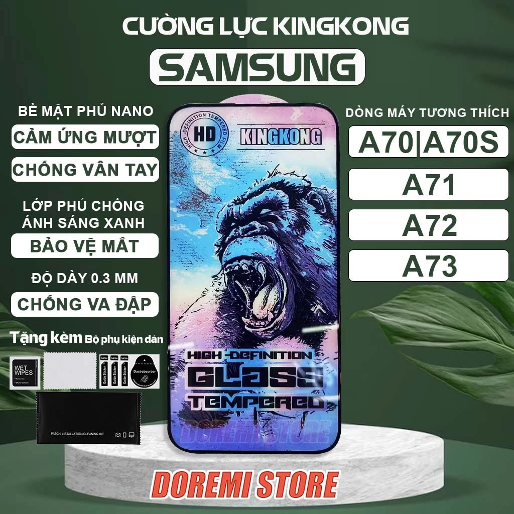 Kính cường lực Samsung A73 A72 A71 A70 A70s 4G 5G New Kingkong full màn, miếng dán bảo vệ toàn màn hình