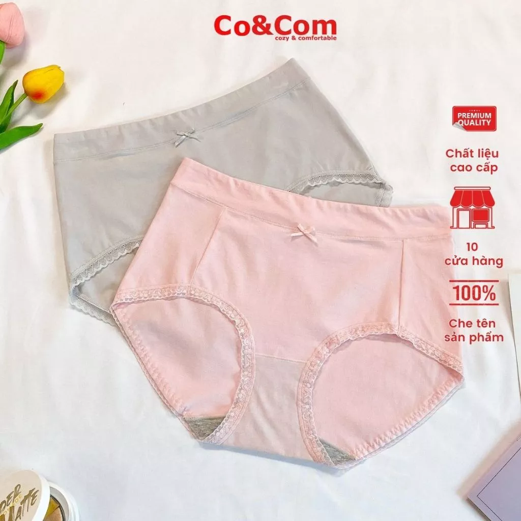 Quần Lót Nữ Cotton Cao Cấp Cạp Trung Co&Com NO8319-1