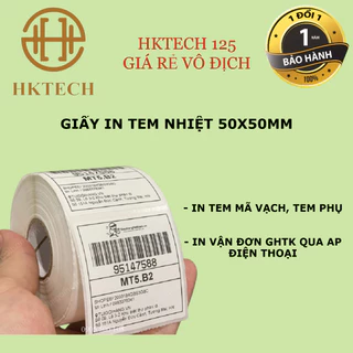 [XẢ TỒN KHO] Giấy In Vận Đơn GHTK 50x50 mm, Giấy In Nhiệt 50x50 mm - Tem Vận Chuyển 5x5 cm