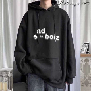 Áo hoodie phản quang in chữ SADBOIZ dài tay có mũ trùm đầu thời trang dành cho nam - thoitrangnamdt