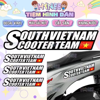 Tem Southvietnam, Tem Scouter Vietnam, Decal Dán Xe Máy South, Sticker Dán Xe Scouter, Chất Liệu Decal Vinyl Cao Cấp