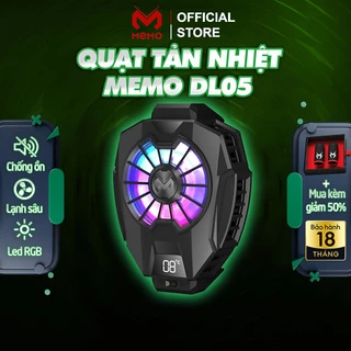 Quạt tản nhiệt điện thoại sò lạnh MEMO DL05 gaming làm mát nhanh led RGB chống ồn chơi game Liên Quân mobile FF COD