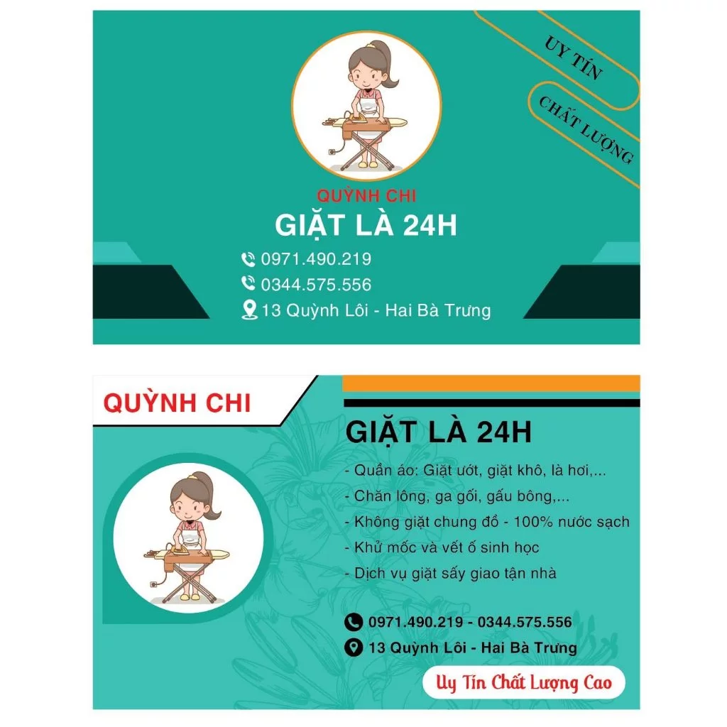 In Danh Thiếp Card Visit Cửa Hàng Giặt Là - Nhaingiare.com Thiết Kế Theo Yêu Cầu