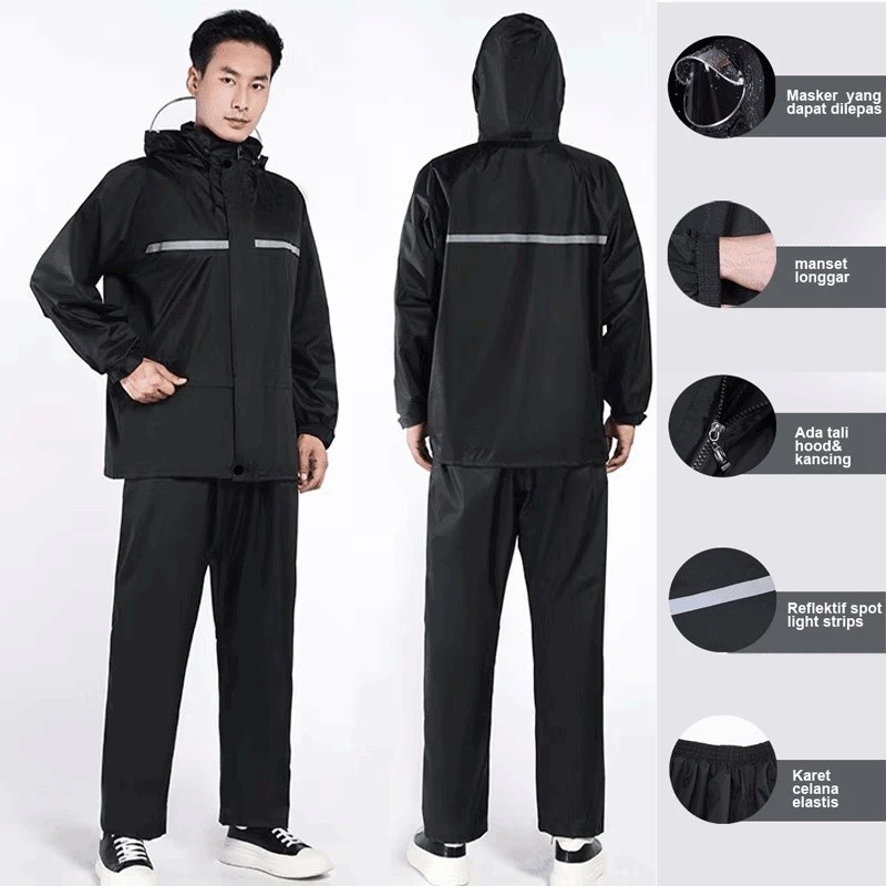 Áo Mưa Bộ Cao Cấp Có Phản Quang Vải  poly Loại Vải Cực Dày Cho Cả Nam Và Nữ