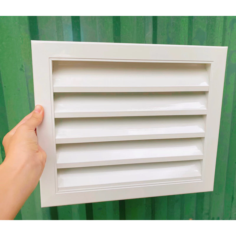 Cửa gió nan Z, chớp ô thoáng KT350x350 thoáng chống hắt mưa, chớp thông gió,kèm lưới chống muỗi, côn trùng, chuột