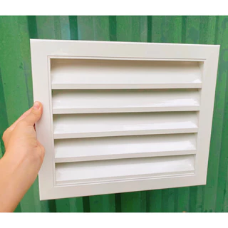 Cửa gió nan Z, chớp ô thoáng KT350x350 thoáng chống hắt mưa, chớp thông gió,kèm lưới chống muỗi, côn trùng, chuột