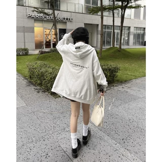 Áo khoác Hoodie nỉ unisex form rộng mũ to nam nữ mặc đều đẹp