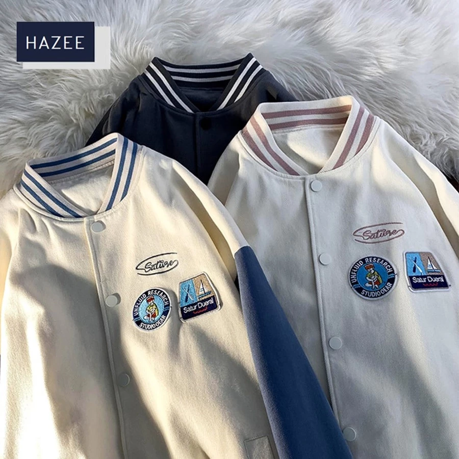 Áo khoác mùa đông dày dặn nam nữ HAZEE dài tay bo chun form dài rộng [Mẫu Mới ] - áo khoác bomber