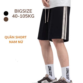 40-105kg Quần Short 2 sọc Nam Nữ Bigsize thời trang Sói thun da cá nhiều màu