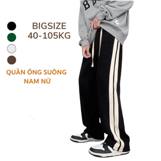 40-105kg Quần Nam Nữ thun ống rộng 2 sọc thời trang Sói thể thao unisex