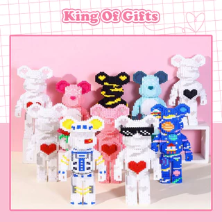 Đồ chơi Mô hình gấu bearbrick 35cm to giá rẻ có ngăn kéo đồ chơi lắp ráp xếp hình Jinx Ironman 35cm King of Gif