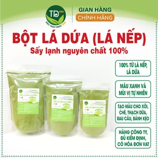 Bột lá dứa (lá nếp) nguyên chất 100%, tạo màu và mùi thơm cho các món xôi lá nếp, mứt dừa, thạch rau câu, các loại bánh