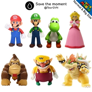 Mô hình Super Mario gồm Mario, Luigi, Yoshi, Peach, Toad, Donkey Kong, Wario, Bowser, Goomba