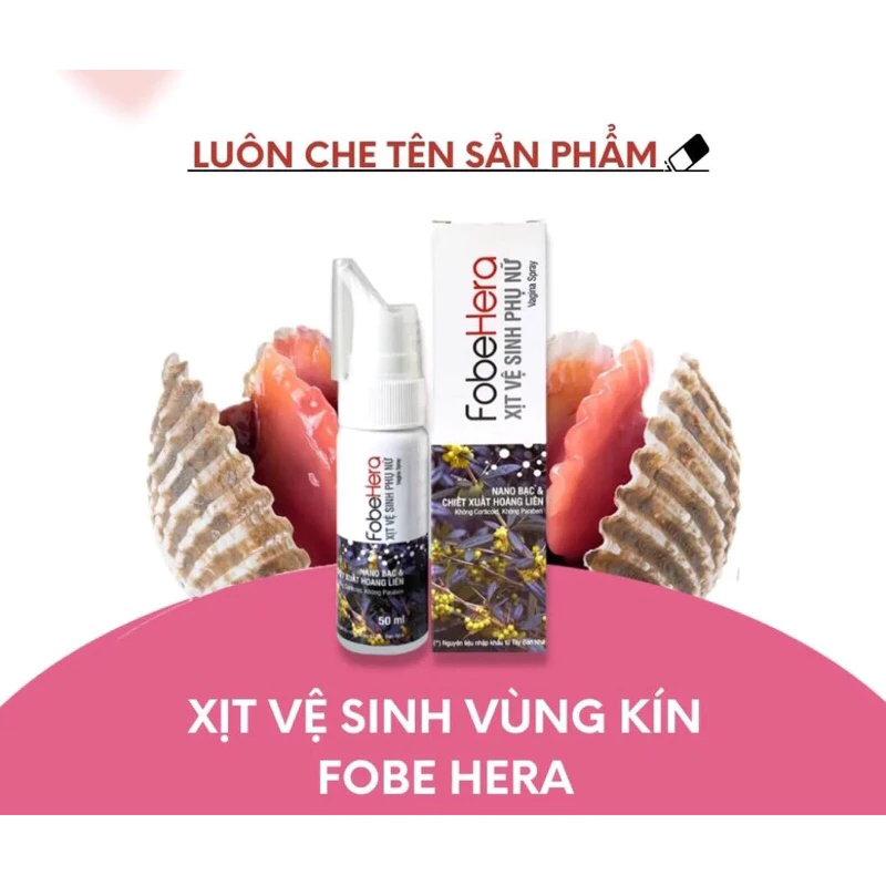 Chai Xịt Phụ Khoa Kháng Khuẩn , Nấm Ngứa Fobelife Fobe Hera - chai 50ml