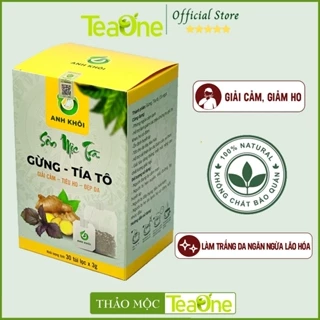 Trà Gừng Tía Tô Thông Mạch, Giải Cảm, Đẹp Da Sơn Mộc Trà Hộp 30 Túi Lọc