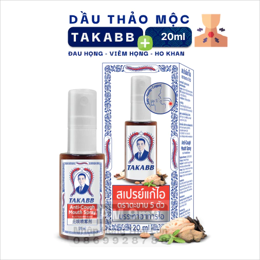 [CAO CẤP] 01 Chai Xịt thảo mộc tự nhiên từ Thái Lan Nội Địa hiệu TAKABB Spray 20ml