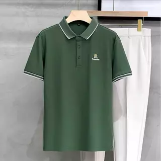 Áo Polo Nam  UMA STORE Hình Gấu Thêu Phối Viền Cổ, Chất Liệu Vải Poly Dệt Kim Mềm Mịn Thoáng Mát , Áo Thun Có Cổ   SPA02