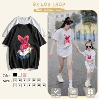 Áo thun gia đình áo mẹ và bé RABBIT đáng yêu chất cotton cao cấp đi chơi đi biển du lịch phom unisex