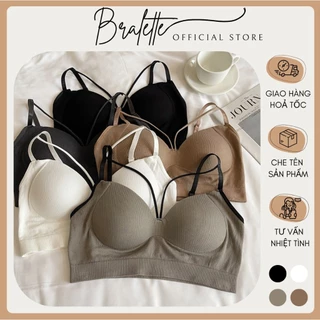 Áo Hai Dây, Áo Bra Cotton Cổ Chữ V Quyến Rũ BRALETTE Mút Liền Nâng Ngực Cao Cấp BR15